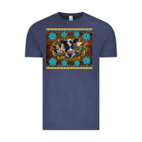 Vintage Denim western baby cow turquoise gemstones  leopards Vintage Tee - BarkalooDesign