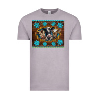 Vintage Zinc western baby cow turquoise gemstones  leopards Vintage Tee - BarkalooDesign