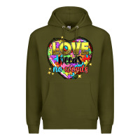 Army Green Love needs no words Premium Hoodie - NancyCooperArtShop