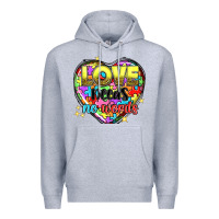 Heather Grey Love needs no words Premium Hoodie - NancyCooperArtShop