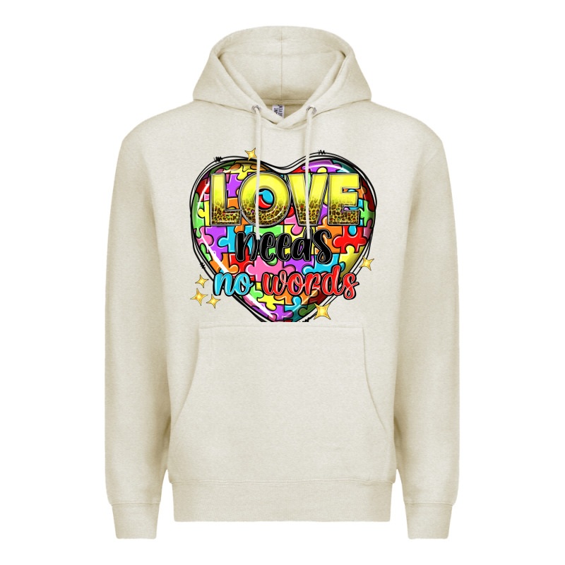 Love Needs No Words Premium Hoodie by NancyCooperArtShop | Teevron