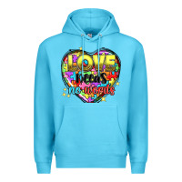 Ocean Blue Love needs no words Premium Hoodie - NancyCooperArtShop