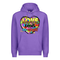 Purple Love needs no words Premium Hoodie - NancyCooperArtShop