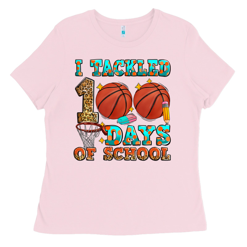 I Tackled 100 Days Of School Basketball Ladies Tee by Zillion Design Studio | Teevron