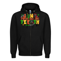 Black juneteenth free ish since 1865 Zipper Hoodie - LillyAllenDesigns