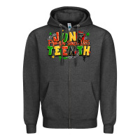 Charcoal Heather juneteenth free ish since 1865 Zipper Hoodie - LillyAllenDesigns