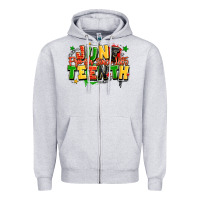 Heather Grey juneteenth free ish since 1865 Zipper Hoodie - LillyAllenDesigns