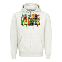 Oatmeal Heather juneteenth free ish since 1865 Zipper Hoodie - LillyAllenDesigns