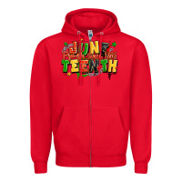 Red juneteenth free ish since 1865 Zipper Hoodie - LillyAllenDesigns