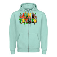 Seafoam juneteenth free ish since 1865 Zipper Hoodie - LillyAllenDesigns