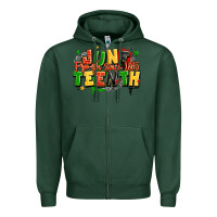 Sports Green juneteenth free ish since 1865 Zipper Hoodie - LillyAllenDesigns