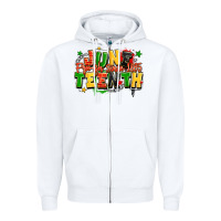 White juneteenth free ish since 1865 Zipper Hoodie - LillyAllenDesigns