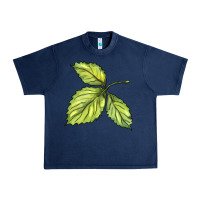 Navy green leaf Urban Heavy Tee - BarkalooDesign