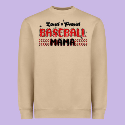 Loud And Proud Baseball Mama Heavyweight Sweatshirt Designed By Maliassmallbusiness