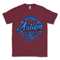 Burgundy autism awareness Classic Tee - MaliasSmallBusiness