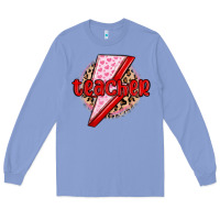 Colony Blue teacher lightning bolt valentines day Long Sleeve Tee - MaliasSmallBusiness