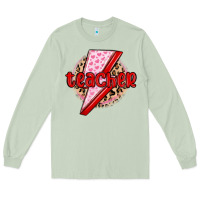 Matcha teacher lightning bolt valentines day Long Sleeve Tee - MaliasSmallBusiness