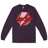 Plum teacher lightning bolt valentines day Long Sleeve Tee - MaliasSmallBusiness