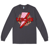 Smoke teacher lightning bolt valentines day Long Sleeve Tee - MaliasSmallBusiness