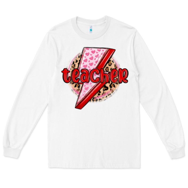 Teacher Lightning Bolt Valentines Day Long Sleeve Tee by MaliasSmallBusiness | Teevron
