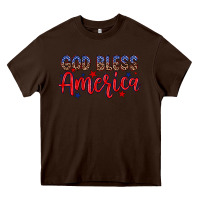 Chocolate Brown God bless America Heavy Core Tee - Neo Western