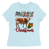 Texas Longhorn Merry Christmas Ladies Tee | Teevron