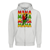 Dove Grey mama lightning bolt juneteenth Zipper Hoodie - LillyAllenDesigns