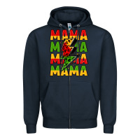 Navy mama lightning bolt juneteenth Zipper Hoodie - LillyAllenDesigns