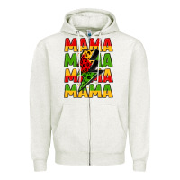 Oatmeal Heather mama lightning bolt juneteenth Zipper Hoodie - LillyAllenDesigns
