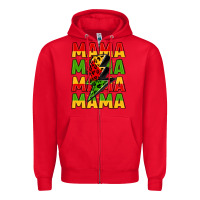 Red mama lightning bolt juneteenth Zipper Hoodie - LillyAllenDesigns