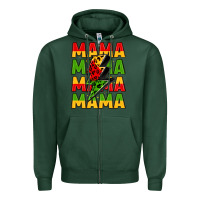 Sports Green mama lightning bolt juneteenth Zipper Hoodie - LillyAllenDesigns
