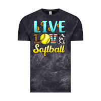 Cloud Black live love softball Vintage Tee - LillyAllenDesigns
