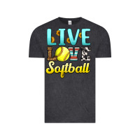 Vintage Black live love softball Vintage Tee - LillyAllenDesigns