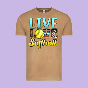 Live Love Softball Vintage Tee Designed By Lillyallendesigns