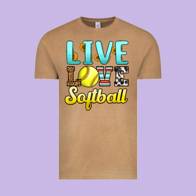 Live Love Softball Vintage Tee Designed By Lillyallendesigns