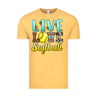 Vintage Mustard live love softball Vintage Tee - LillyAllenDesigns