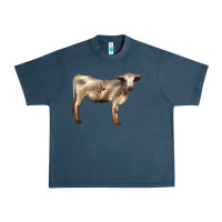 Midnight Navy Texas Longhorn Heifer Urban Heavy Tee - LillyAllenDesigns