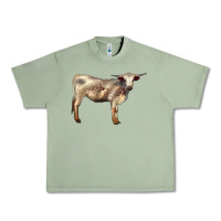 Oil Green Texas Longhorn Heifer Urban Heavy Tee - LillyAllenDesigns