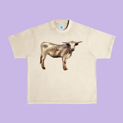 Texas Longhorn Heifer Urban Heavy Tee Designed By Lillyallendesigns