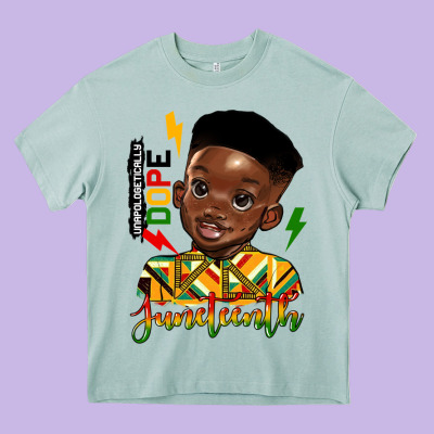Juneteenth Black Boy Heavy Core Tee Designed By Hra Design Shop