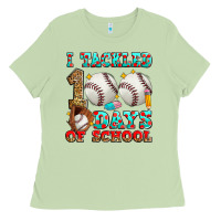 Matcha i tackled 100 days of school baseball Ladies Tee - Zillion Design Studio