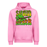 Fuchsia Pink St. Patrick’s Day sham rocker with guitar Urban Hoodie - OliviaCreatesArt