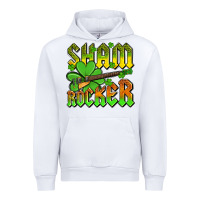 White St. Patrick’s Day sham rocker with guitar Urban Hoodie - OliviaCreatesArt