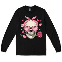 Black valentine's day skull Long Sleeve Tee - MaliasSmallBusiness