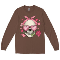 Chestnut valentine's day skull Long Sleeve Tee - MaliasSmallBusiness
