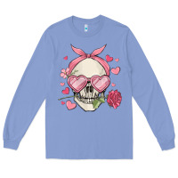 Colony Blue valentine's day skull Long Sleeve Tee - MaliasSmallBusiness