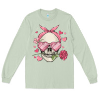 Matcha valentine's day skull Long Sleeve Tee - MaliasSmallBusiness