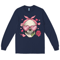 Navy valentine's day skull Long Sleeve Tee - MaliasSmallBusiness