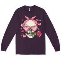 Plum valentine's day skull Long Sleeve Tee - MaliasSmallBusiness