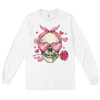 White valentine's day skull Long Sleeve Tee - MaliasSmallBusiness
